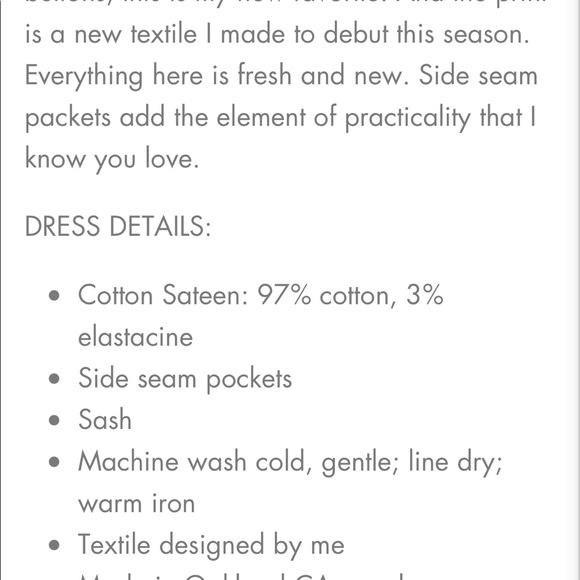 Lesley Evers Willow Blue Peony Dress NWT - Picture 8 of 8